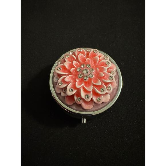 Pink Rhinestone Flower Keepsake Box with Mirror - Picture 6 of 6